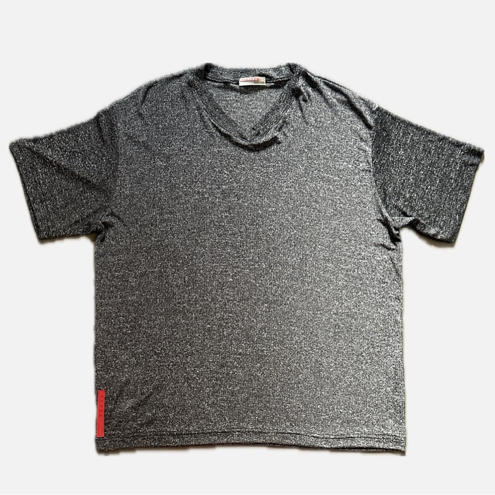 Men’s Prada Prada Linea Rossa grey v-neck t-shirt